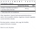 Acetyl L-Carnitine 500 / 60 Caps.