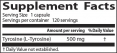 L-Tyrosine 500mg / 120 Vcaps.