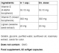 Gamma E Mixed Tocopherols / 60 Softgels