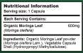 Organic Moringa 600 mg / 120 Vcaps