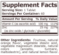 Zinc + Vitamin C / Orange Flavored / 60 Tabs