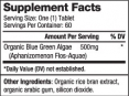 Blue Green Algae - Organic 500mg. / 60 Tabs.