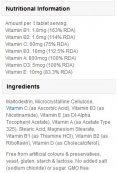 Daily Vitamins 180 Tabs.