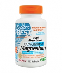 DOCTOR'S BEST 100% Chelated Magnesium / 120 Tabs.