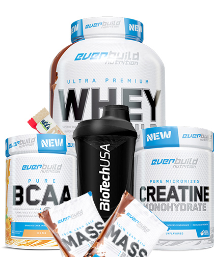 PROMO STACK Proteina + BCAA + Creatina + Shaker + 2 FREE
