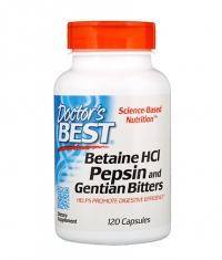 DOCTOR'S BEST Betaine HCL Pepsin and Gentian Bitters / 120 Caps.