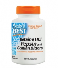 DOCTOR'S BEST Betaine HCL Pepsin and Gentian Bitters / 360 Caps.