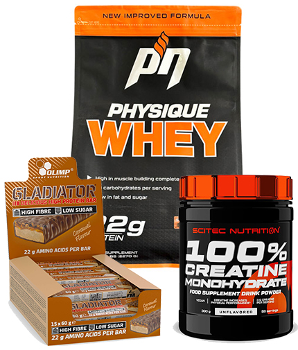 PROMO STACK Proteina + Creatina + 15 Batoane proteice