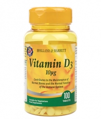 HOLLAND AND BARRETT Vitamin D3 400 IU / 100 Tabs