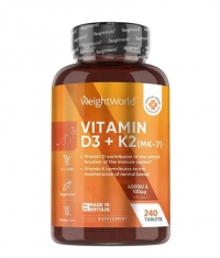 WEIGHT WORLD Vitamin D3 4000 IU + K2 100 mcg / 240 Tabs
