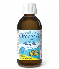 NATURAL FACTORS SeaRich Omega-3 (750 mg EPA, 500 mg DHA) + Vitamin D3 1000 IU / 200 ml