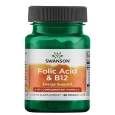 SWANSON Folic Acid & B12 / 30 Vcaps