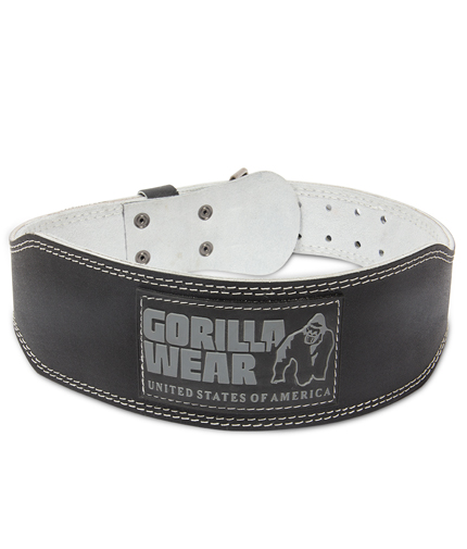 GORILLA WEAR Padded Leather Belt / Black - Gray / 4 Inches