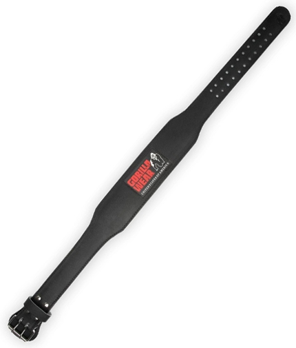 GORILLA WEAR Padded Leather Belt / Black - Red / 4 Inches