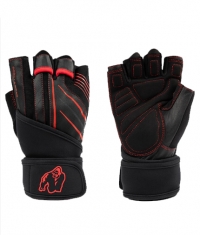 GORILLA WEAR Dallas Wrist Wraps Gloves 2.0 / Black - Red
