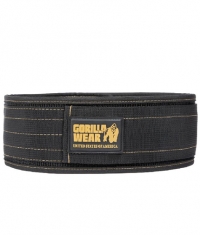 GORILLA WEAR Nylon Belt / Black - Gold / 4 Inches