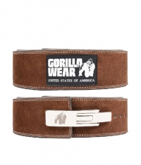 GORILLA WEAR 4 Inch Leather Lever Belt / Brown