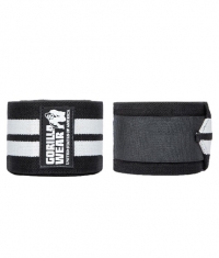 GORILLA WEAR Knee Wraps / Black - White / 200 cm