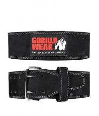 GORILLA WEAR 4 Inch Leather Lifting Belt / Black
