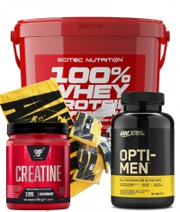 PROMO STACK SCITEC WHEY 5 kg + OPTI MEN  + CREATINE + TOWEL