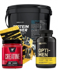 PROMO STACK Biotech USA Protein Power 4 kg  + Creatine + Opti Men + Towel