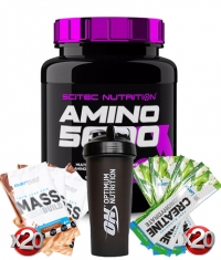 PROMO STACK Scitec Amino 5600 + MASS BUILD + Creatine + Shaker