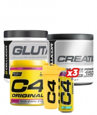 PROMO STACK C4 Glutamine + Creatine + Original + 3 Free Explosive Energy + Shaker