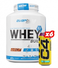 PROMO STACK Whey Protein Build 2.0 + 6 Free C4 Explosinve Energy / 500 ml