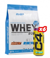 PROMO STACK Whey Protein Build 2.0 Bag + 6 Free C4 Explosinve Energy / 500 ml