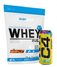 PROMO STACK Whey Protein Build 2.0 + Free C4 Explosive Energy / 500 ml