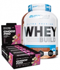 PROMO STACK Ultra Premium Whey Protein Build + 20 FREE Choco Pro Bars