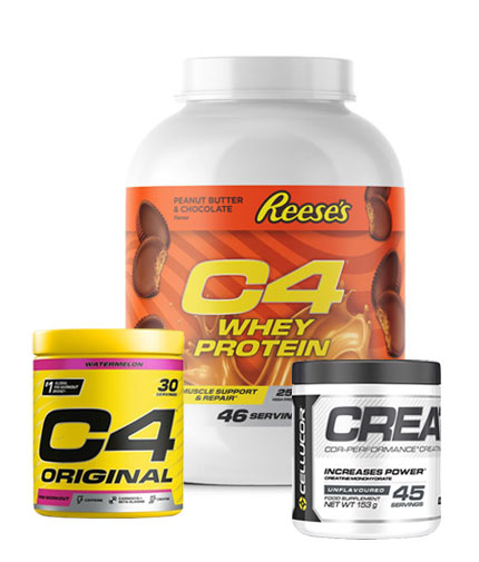 PROMO STACK C4 Whey Protein + Cor-Performance Creatine and C4 Original 1 + 2 Free