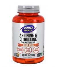 NOW Arginine 500mg & Citrulline 250mg / 120Vcaps.