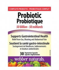 WEBBER NATURALS Probiotic 50 Billion Active Probiotics / 30 Caps