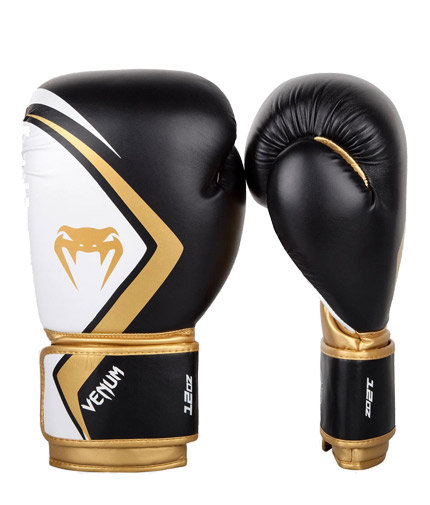 VENUM Boxing Gloves Contender 2.0 - Black / White - Gold