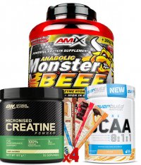 PROMO STACK Pachet Proteina + Creatina+ Bcaa + Batoane proteice 2
