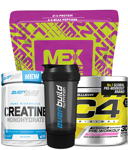 PROMO STACK PROTEINA + CREATINA + PRE-WORKOUT+ shaker sala