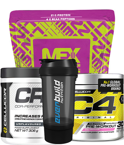 PROMO STACK PROTEINA + CREATINA + PRE-WORKOUT+ shaker sala