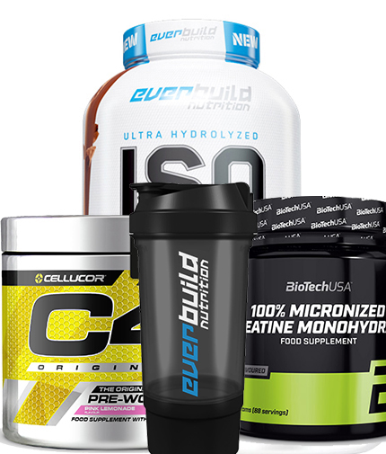 PROMO STACK Pachet IZOLAT PROTEIC + Creatina + PRE-WORKOUT+ cadou
