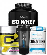 PROMO STACK Pachet IZOLAT PROTEIC + Creatina + PRE-WORKOUT + cadou