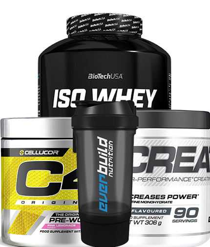 PROMO STACK Pachet IZOLAT PROTEIC + Creatina + PRE-WORKOUT + cadou