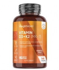 WEIGHT WORLD Vitamin D3 4000 IU + K2 100 mcg / 240 Tabs