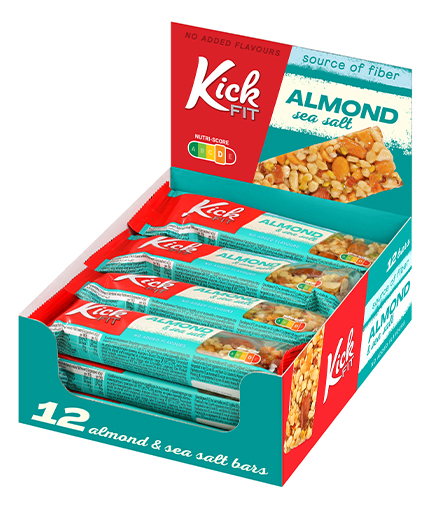 KICKFIT Bar with Almond & Sea Salt Box / 12 x 50 g