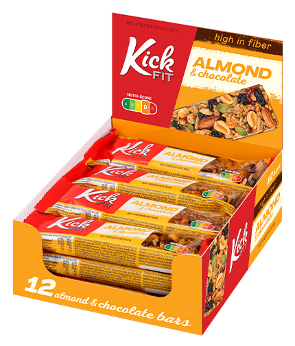 KICKFIT Bar with Almond & Chocolate Box / 12 x 50 g