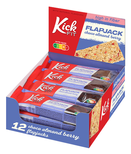 KICKFIT Flapjack Choco Almond Berry Box / 12 x 50 g