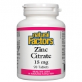 NATURAL FACTORS Zinc 15mg. / 90 Tabs.