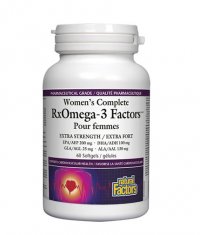 NATURAL FACTORS Women's Complete RxOmega-3 Factors 1035mg / 60 Softgels.