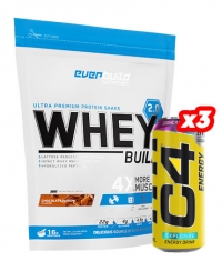 PROMO STACK Whey Protein Build 2.0 + Free C4 Explosive Energy / 500 ml