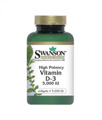 SWANSON High Potency Vitamin D-3 / 5000IU / 250 Softgels