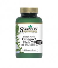 SWANSON Lemon Flavor Omega-3 Fish Oil 1000mg. / 150 Softgels.